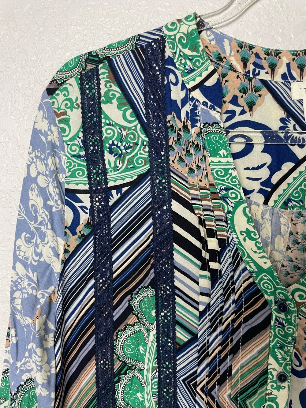 Tiny / Anthropologie Caviana Green Paisley Button-Front Drop Waist Dress Size M - Picture 4 of 13